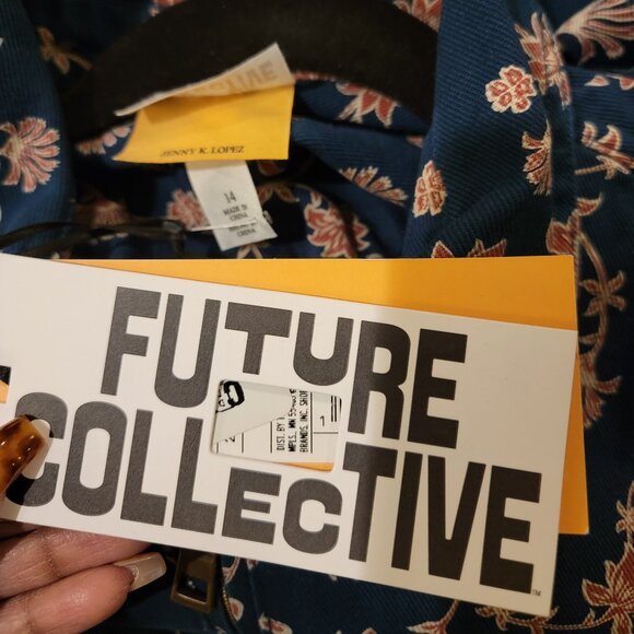 Women's Floral Print Long Sleeve Jumpsuit - Future Collective Jenny Lopez Sz 14 - Picture 3 of 6